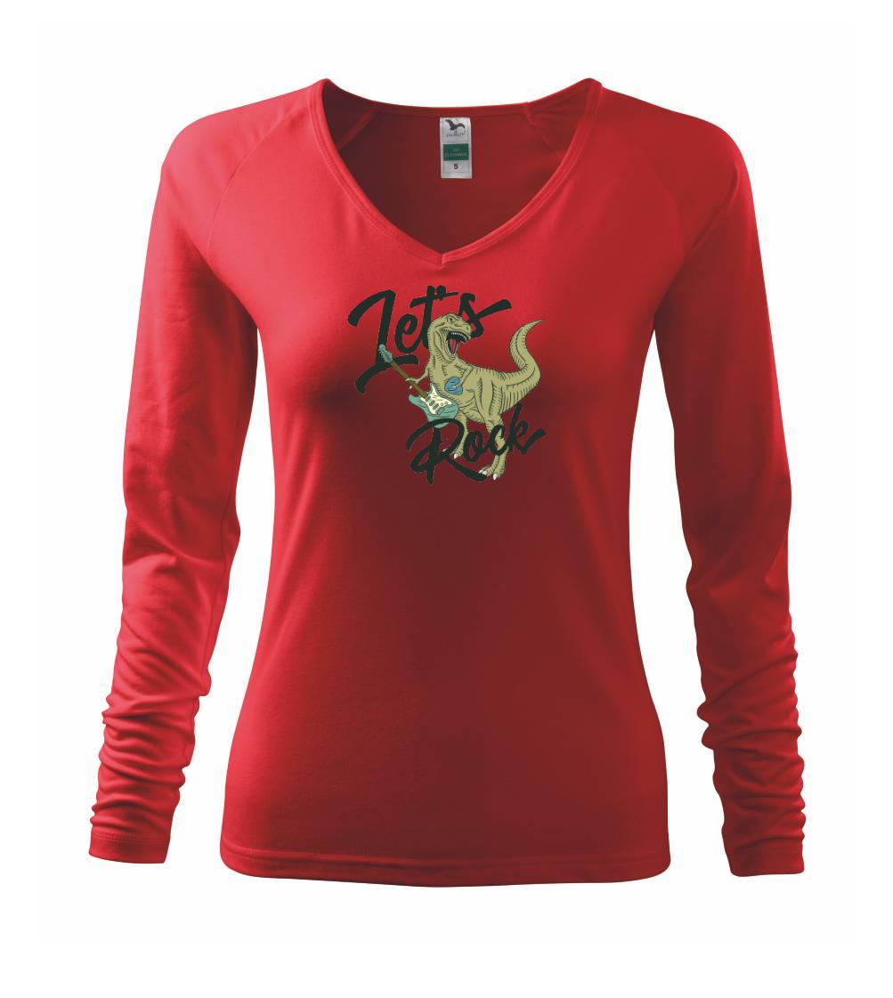 Hudobné tričká - Let's rock T-rex - Tričko dámske Elegance
