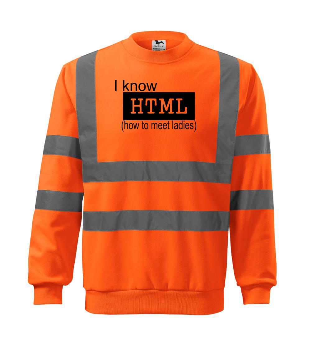 Tričká pre ajťákov - HTML - Reflexná mikina