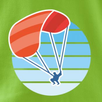 Paragliding oranžový v modrom koliesku