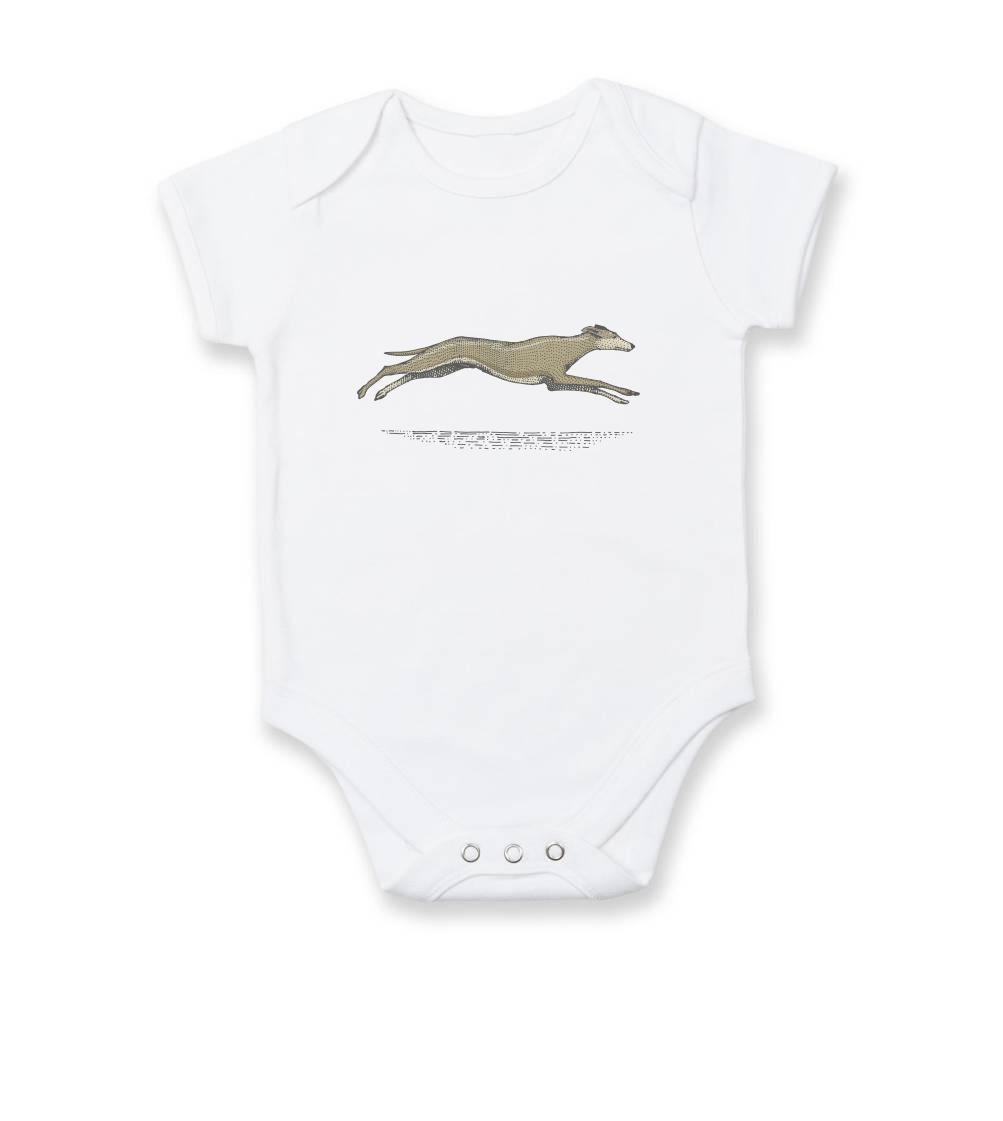 Chrt - Vintage Greyhound - Body dojčenské s krátkym rukávom