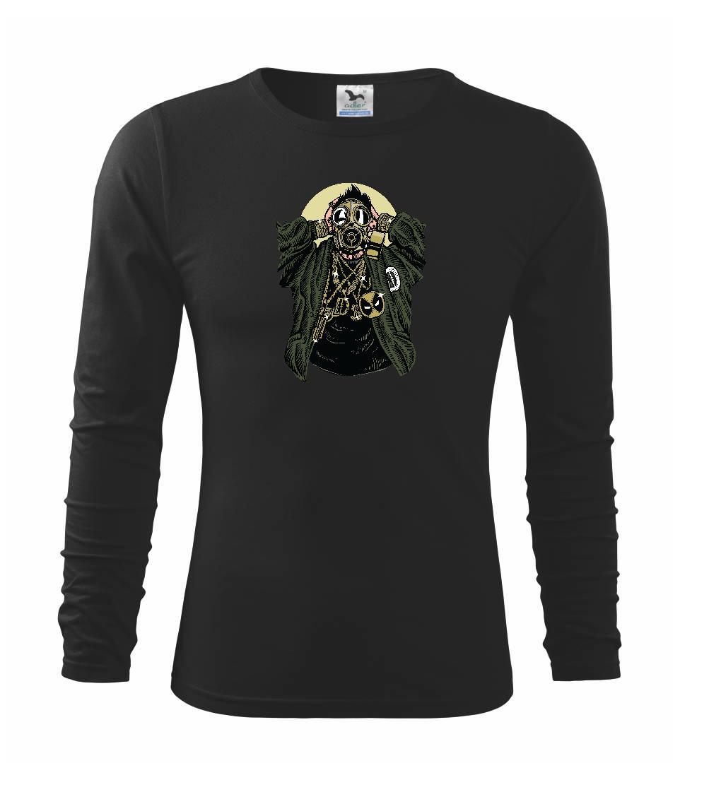 Grafické tričká - Gasmask Gangsta - Tričko detské Long Sleeve