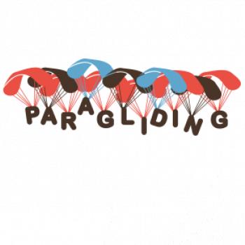 Paragliding nápis s padáky