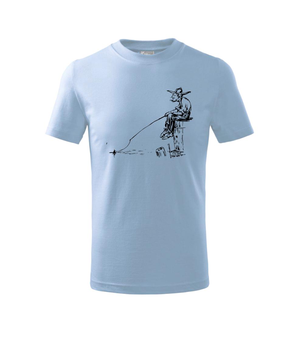 Kreslený rybár na pni Kreslený rybár na pni