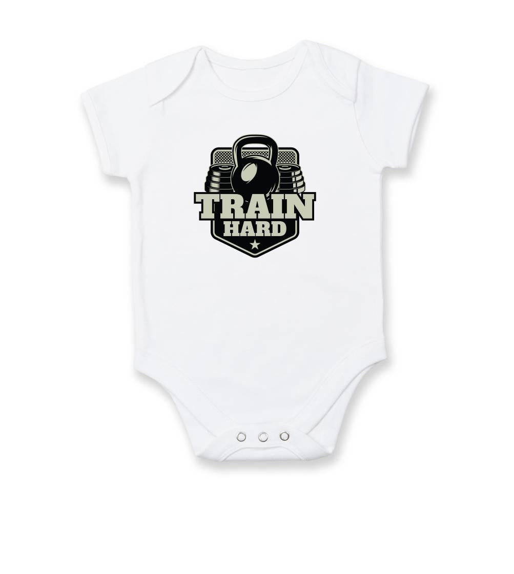 Posilňovani - Train hard - Body dojčenské s krátkym rukávom