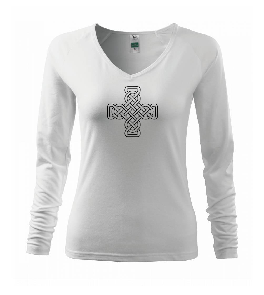 Grafické tričká - Keltský uzol kríž - Tričko dámske Elegance