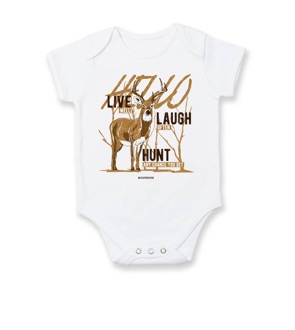 Tričká so zvieratami - Deer livelaugh - Body dojčenské s krátkym rukávom