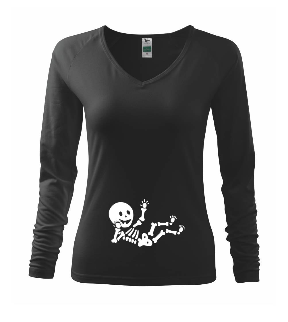 Tričká pre tehotné - Kostra bábätko - Tričko dámske Elegance