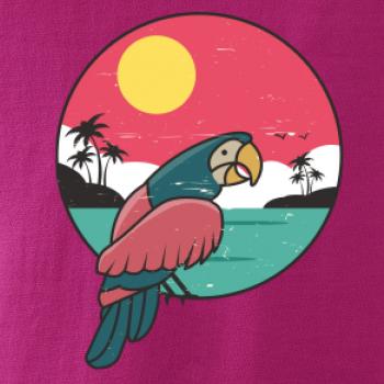 Papagáj v kruhu pri mori