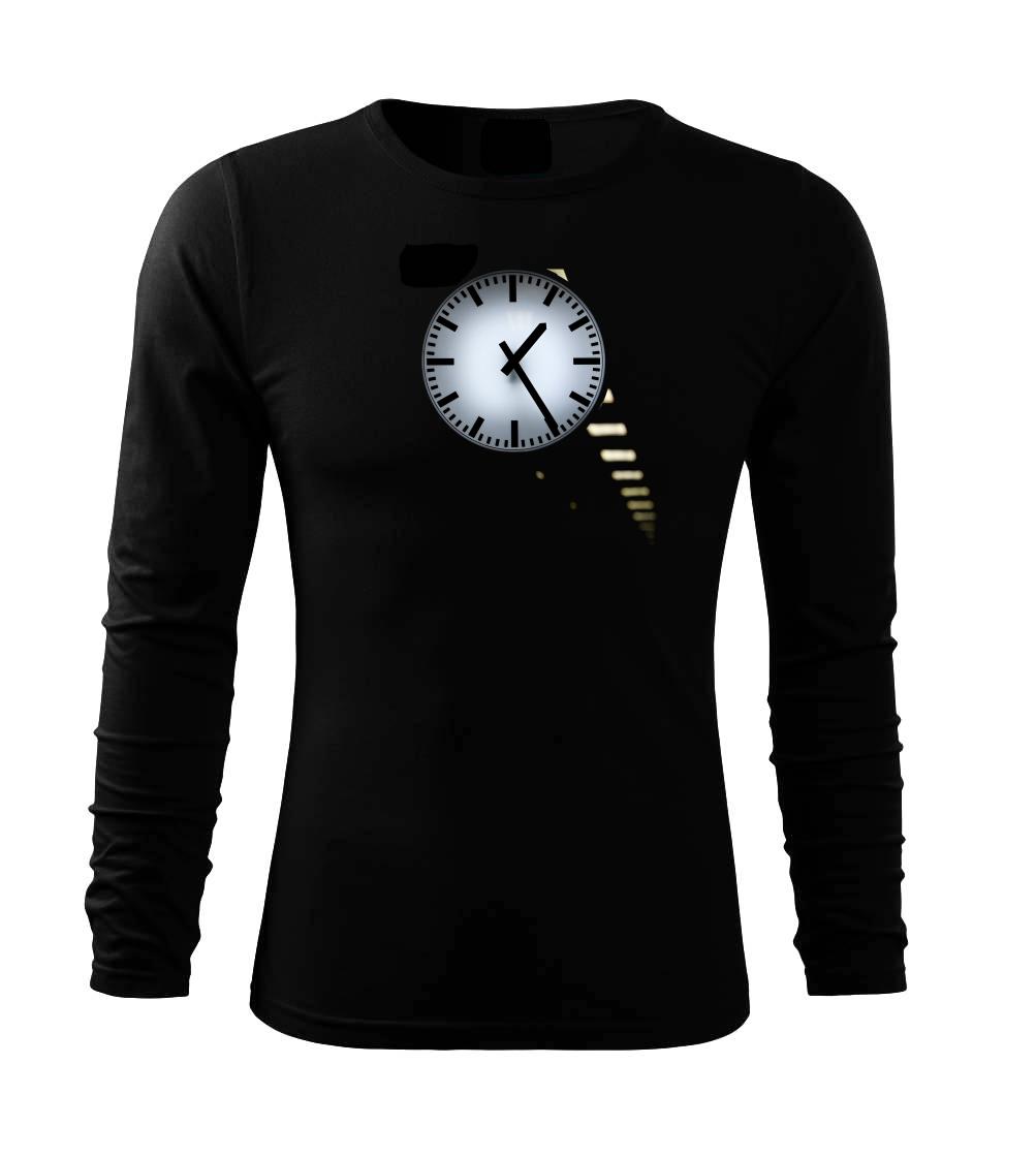 Grafické tričká - Staré hodiny - Tričko s dlhým rukávom FIT-T long sleeve