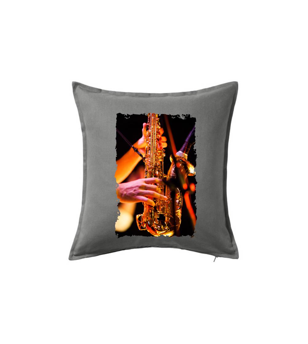 Hudobné tričká - Saxofón fotka - Vankúš 50x50