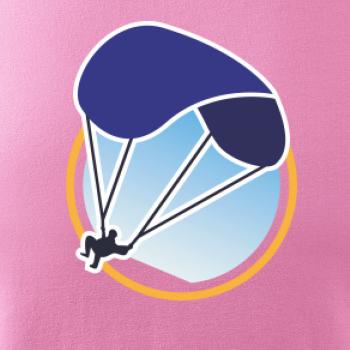 Paragliding modrý padák v kruhu