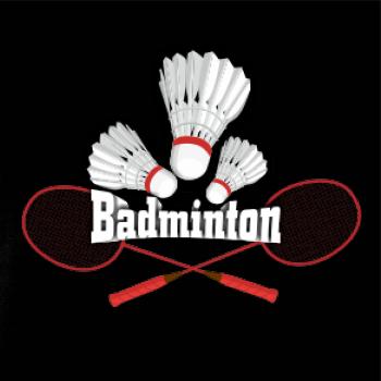 Bedminton - nápis s košíkmi