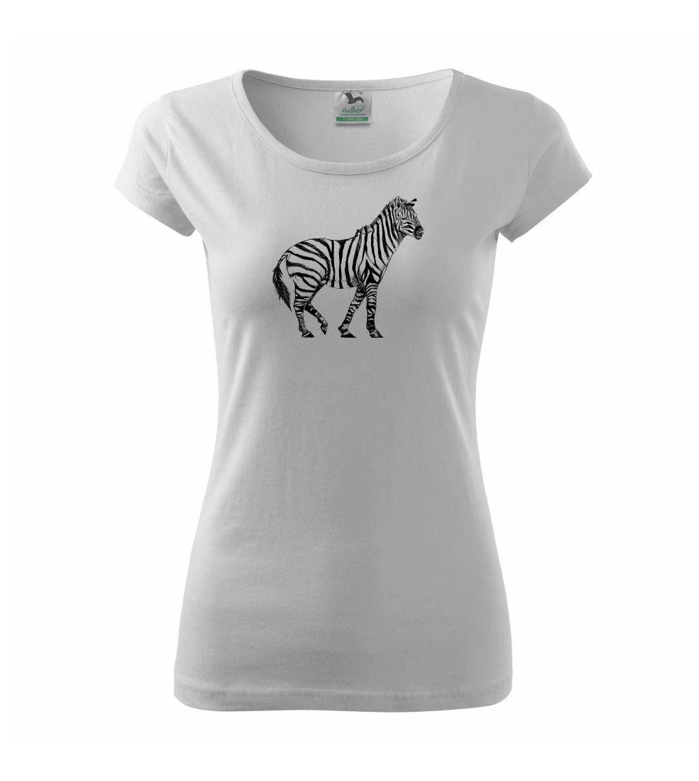 Tričká so zvieratami - Zebra kreslená - Dámske tričko Pure