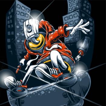 Graffiti Spray Paint Riding SkateBoard Graffiti Spray Paint Riding SkateBoard