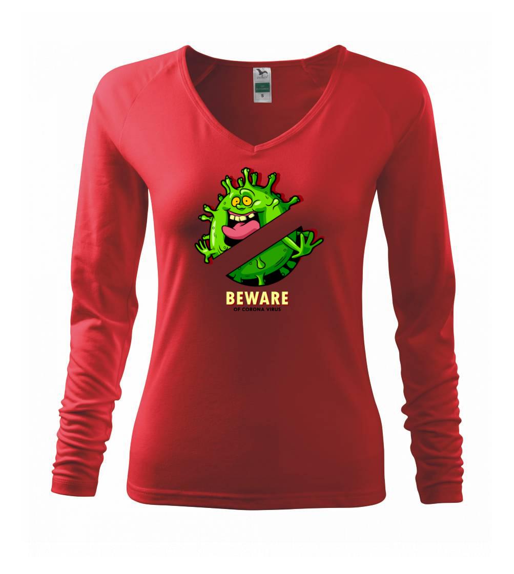 Beware of corona virus - Tričko dámske Elegance