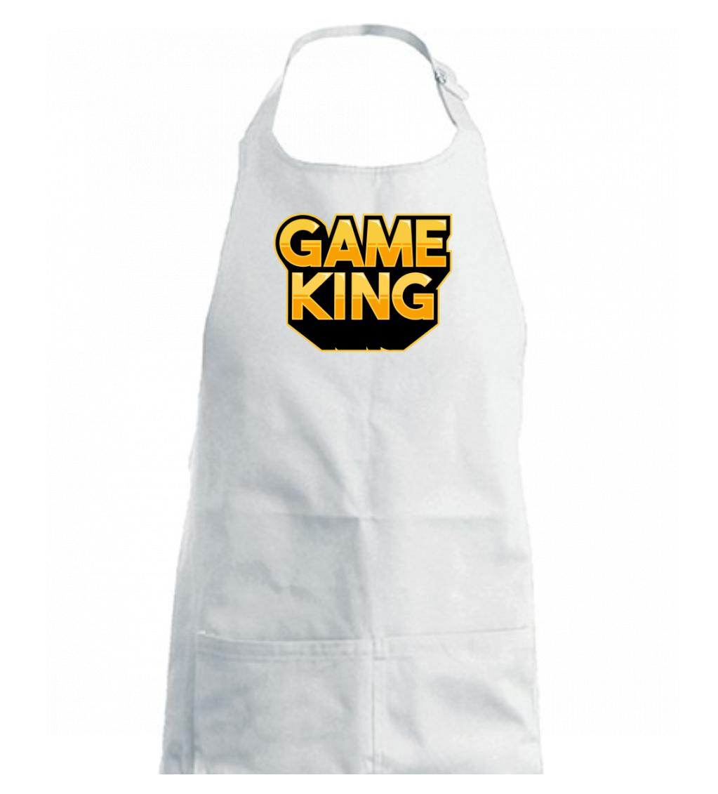 Tričká pre ajťákov - Game king - nápis veľký - Dámska zástera na varenie