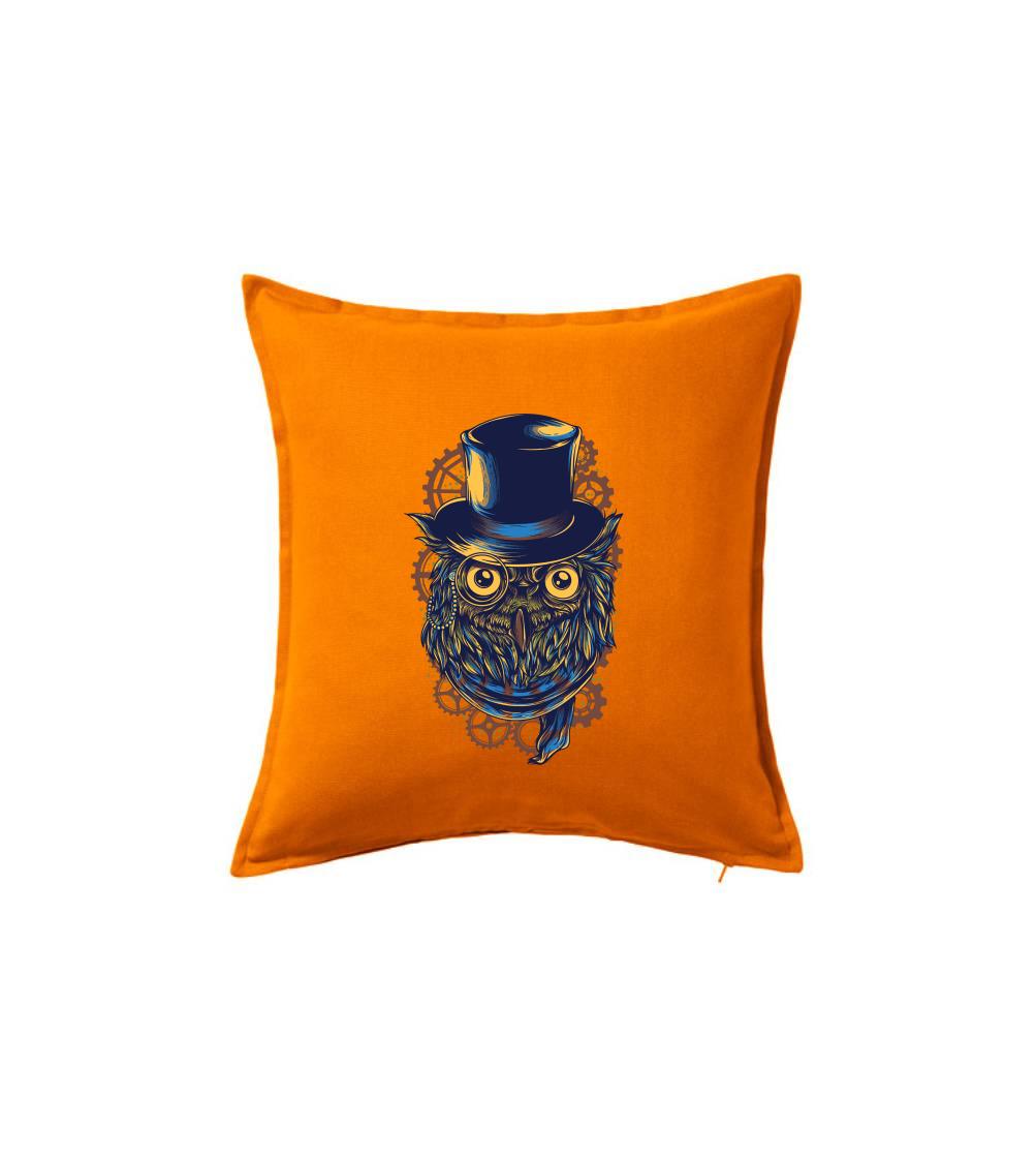 Tričko s motívmi vtákov - Steampunková sova - Vankúš 50x50