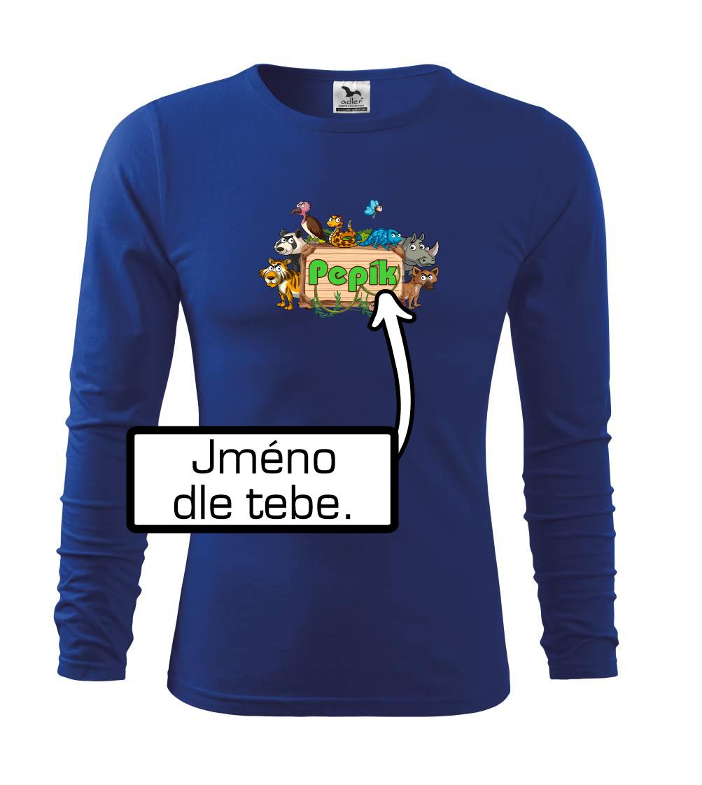 Zvieratká a meno - Tričko detské Long Sleeve