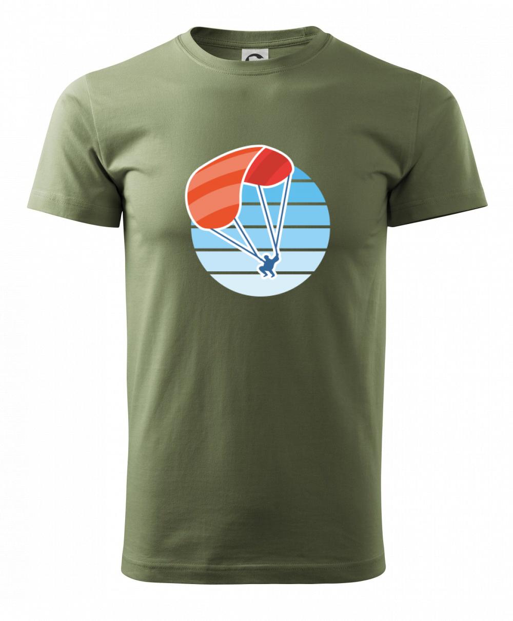 Paragliding oranžový v modrom koliesku Paragliding oranžový v modrom koliesku