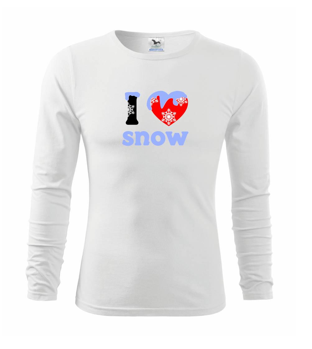 Lyže a Snowboard - I love snow - Tričko detské Long Sleeve