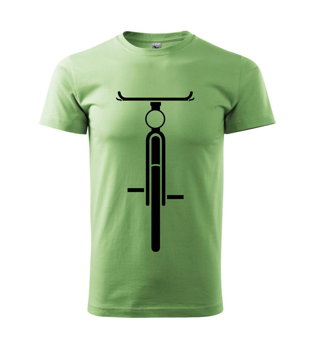 Tričko ako darček pre cyklistu - Bicykel spredu - obrys - Klasické pánske tričko vyššej gramáže