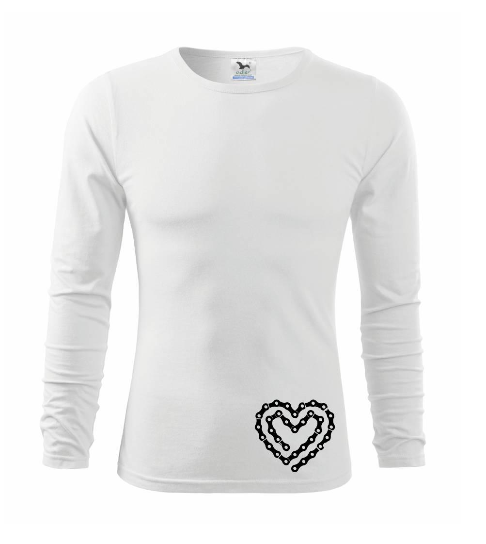 Tričko ako darček pre cyklistu - Cyklo srdce reťaz - Tričko detské Long Sleeve