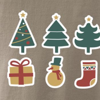 Vianočná sada - stromčeky a darčeky