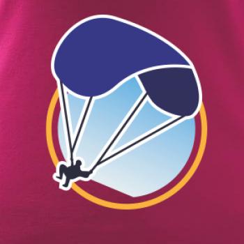 Paragliding modrý padák v kruhu