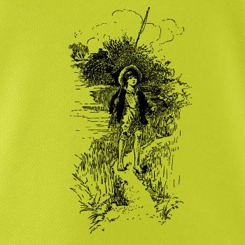 Kreslený kluk s prutem