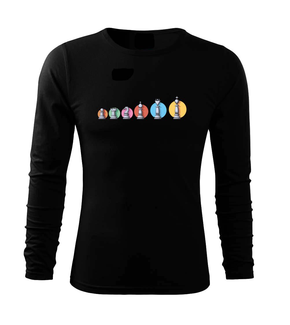 Tričká a mikiny so spoločenskými hrami  - Šach v rade farebné - Tričko s dlhým rukávom FIT-T long sleeve