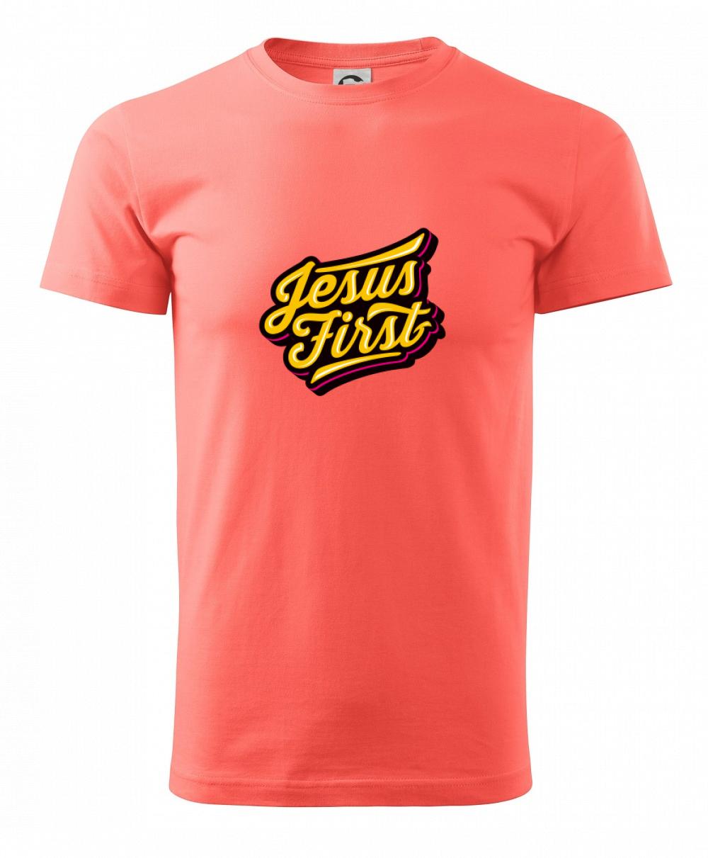 Jesus first žltý nápis Jesus first žltý nápis