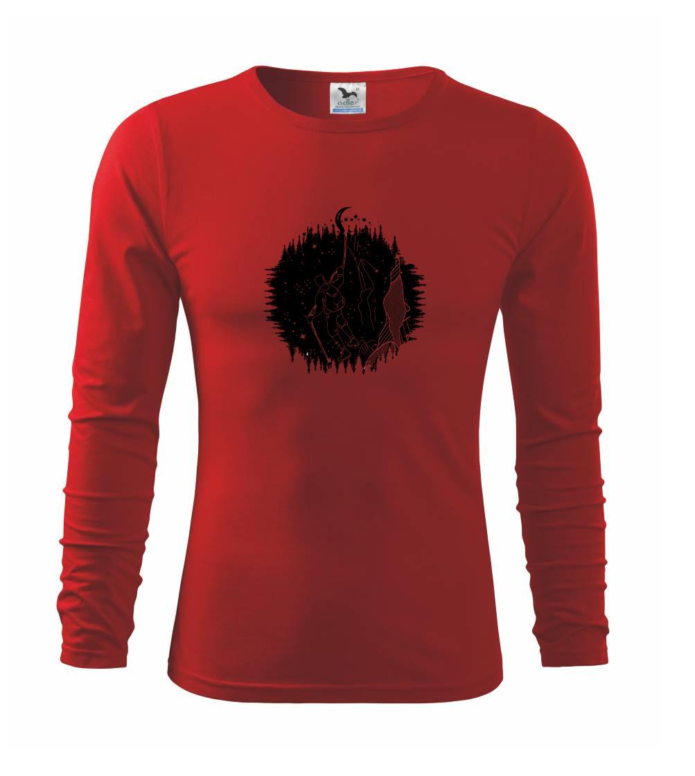 Trička pre cestovateľov - Turista v nočnej krajine - Tričko detské Long Sleeve