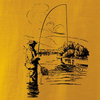 Kreslený rybár s podberákom Kreslený rybár s podberákom