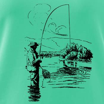 Kreslený rybár s podberákom Kreslený rybár s podberákom