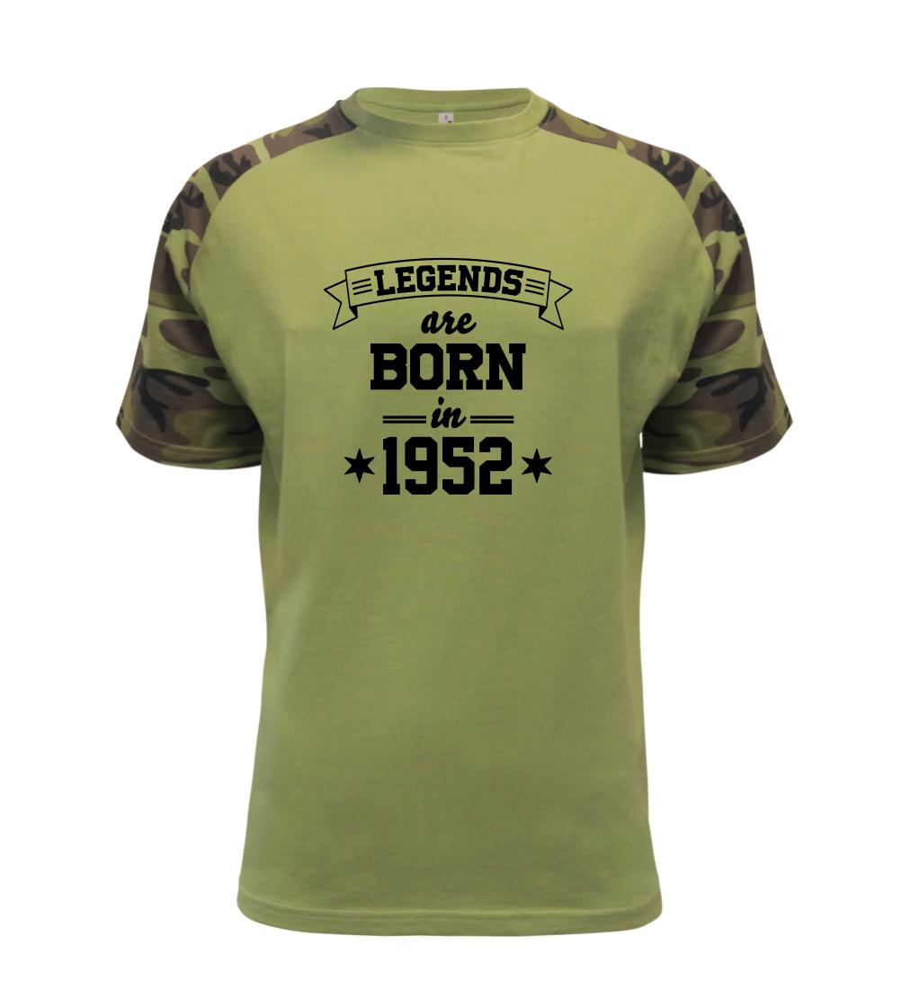 Trička s ročníkom 1952 - Legends are born in 1952 - Raglan Military