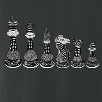 Šachové figúrky v rade - kreslené