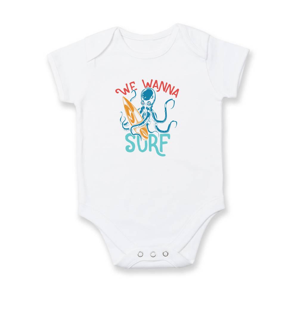 Surferske tričká - We wanna surf - Body dojčenské s krátkym rukávom