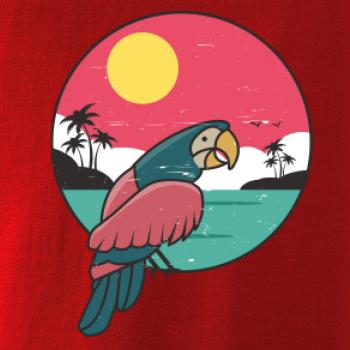 Papagáj v kruhu pri mori