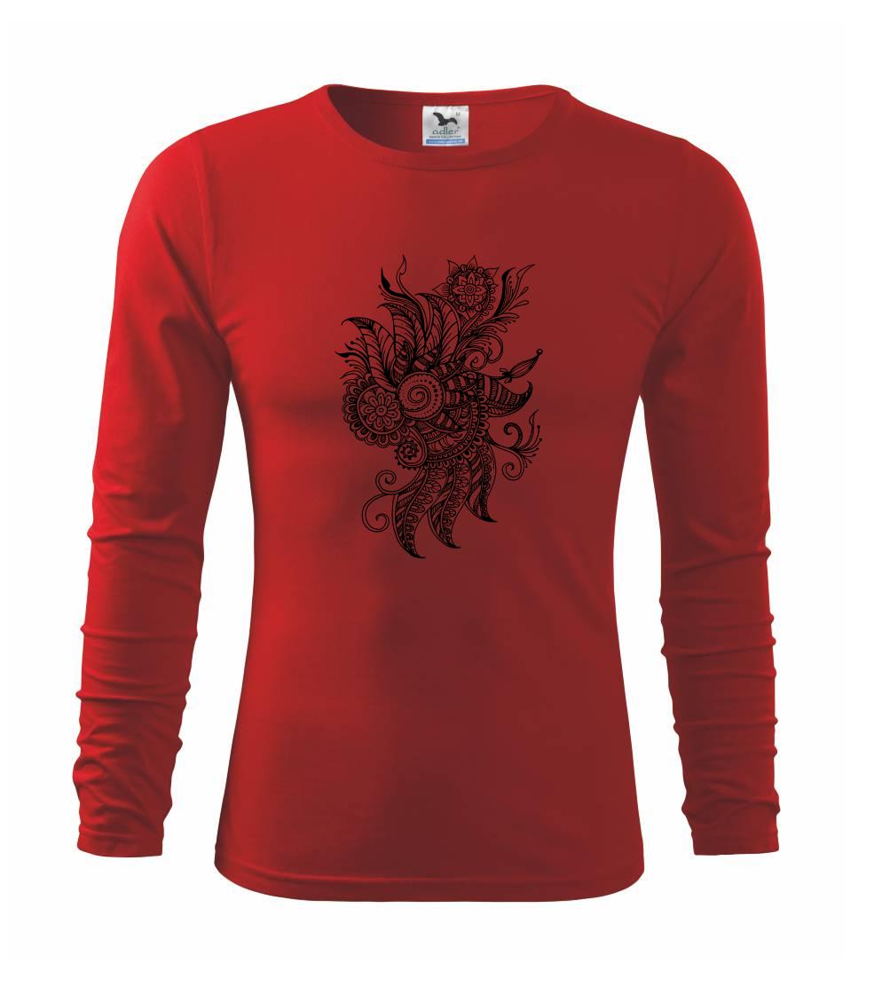 Grafické tričká - Tetovanie ornament kvet - Tričko detské Long Sleeve