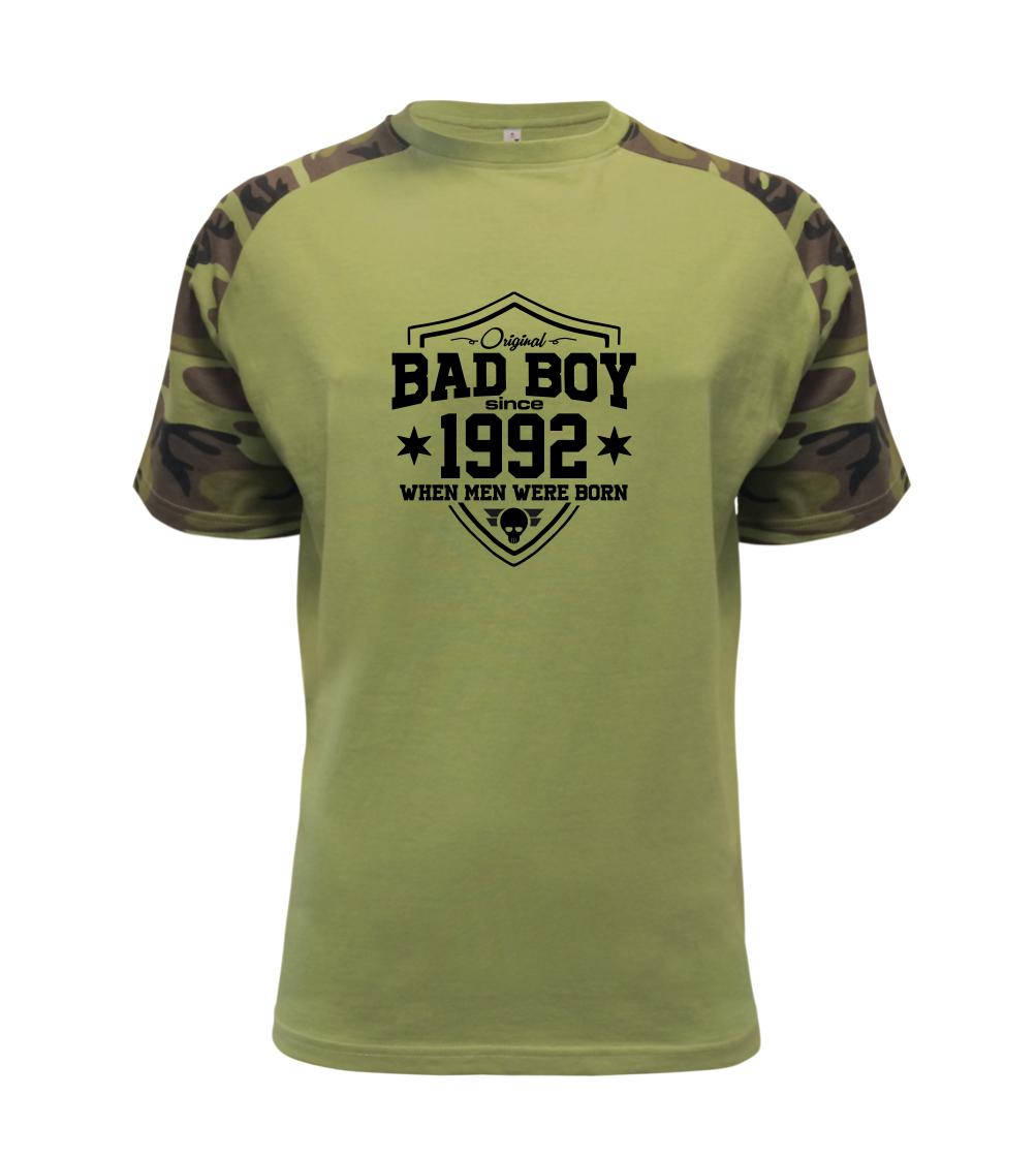Trička s ročníkom 1992 - Bad boy since 1992 - Raglan Military