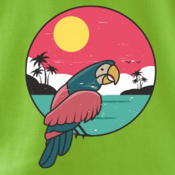 Papagáj v kruhu pri mori