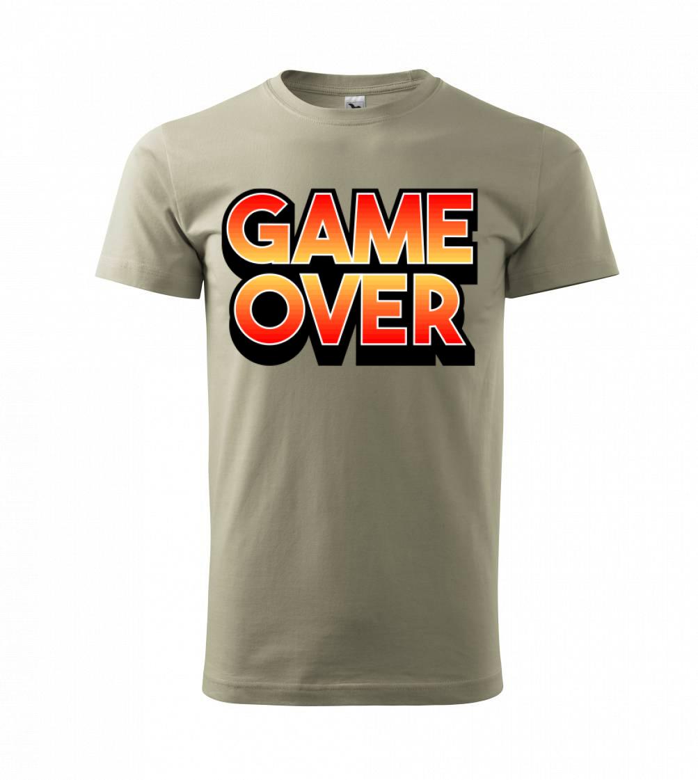 Tričká pre ajťákov - Game over - nápis farebný - Tričko extra veľké  (5-8XL)