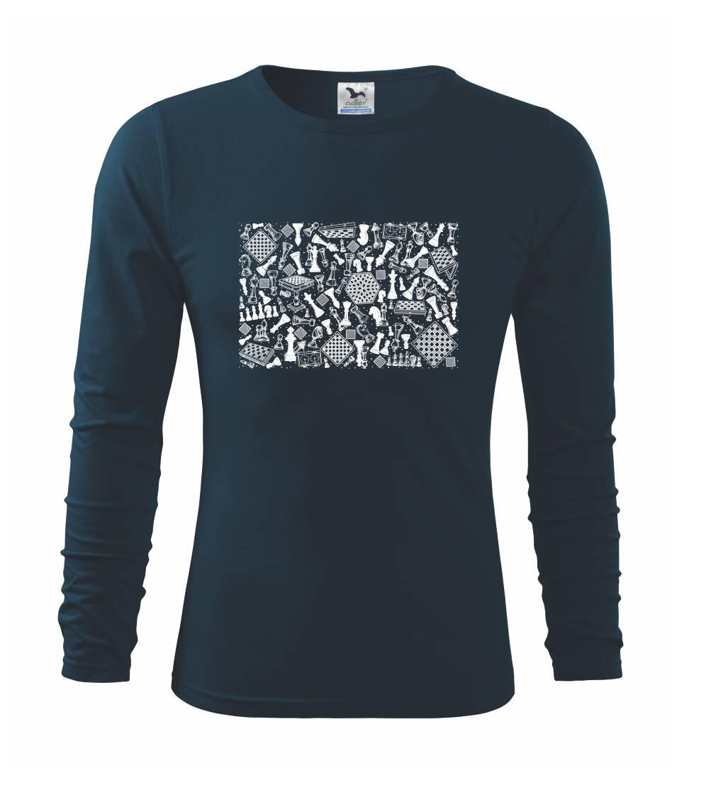 Tričká pre hráčov - Šach obdĺžnik - Tričko s dlhým rukávom FIT-T long sleeve