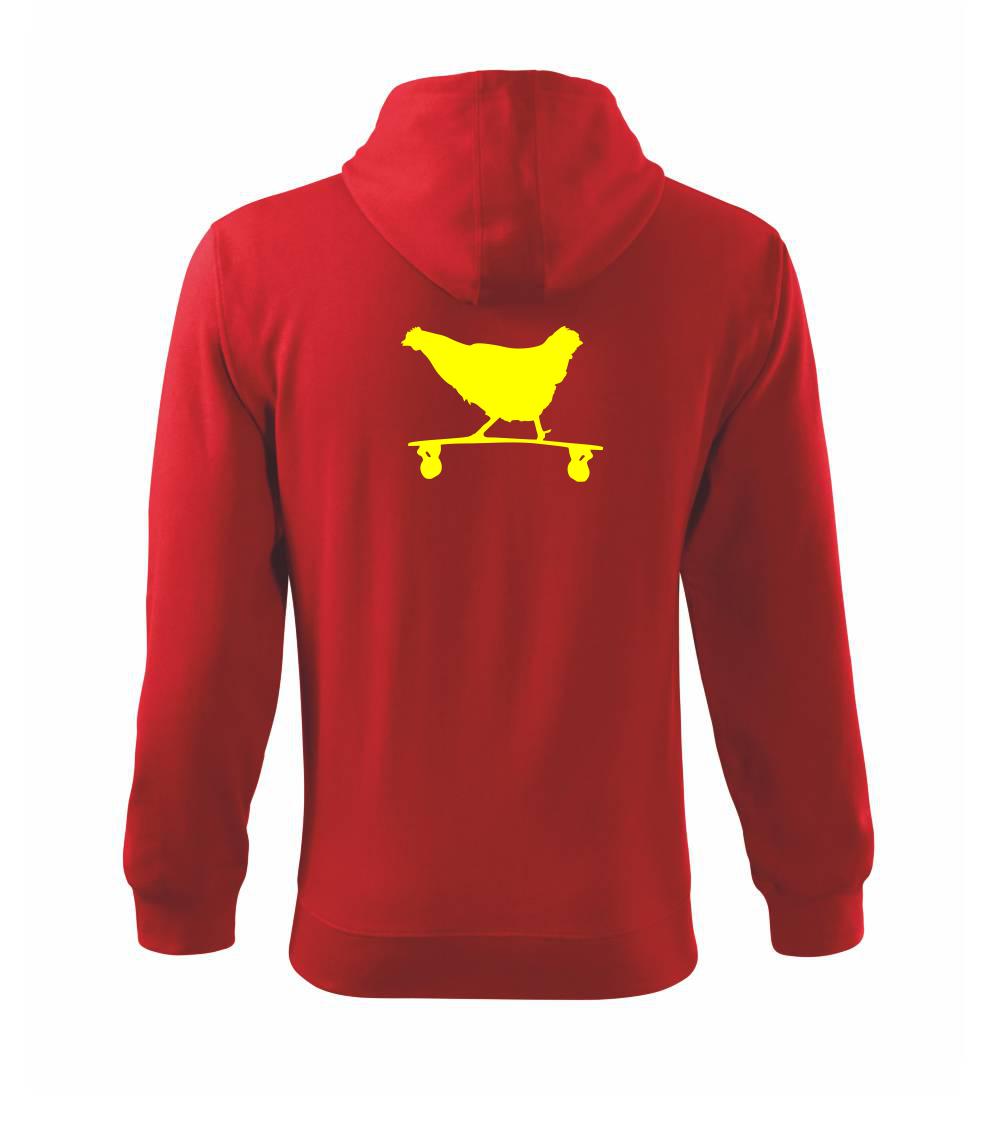 Longboard a Skatebord - Longboard chicken - Mikina s kapucňou na zips trendy zipper