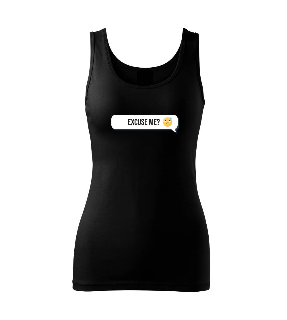 Tričká pre ajťákov - Emoji - excuse me - Dámske tielko