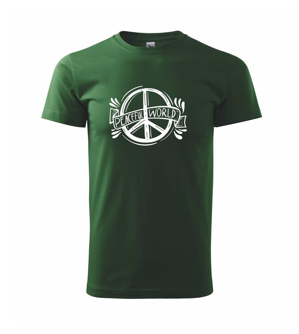 Grafické tričká - Peaceful world logo - Tričko extra veľké  (5-8XL)