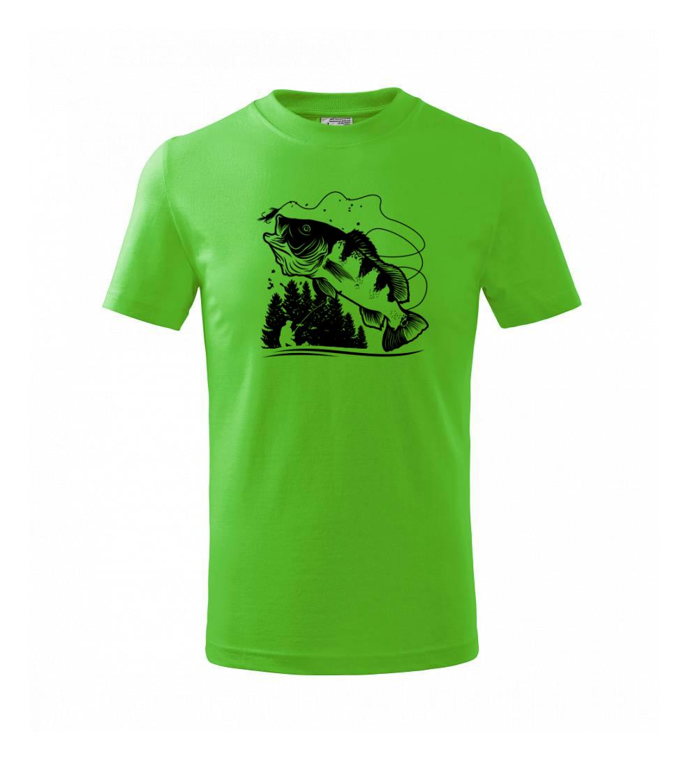 Rybár na brehu rybníka muškári