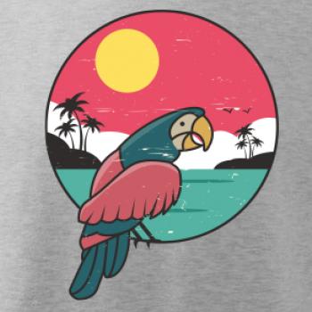 Papagáj v kruhu pri mori