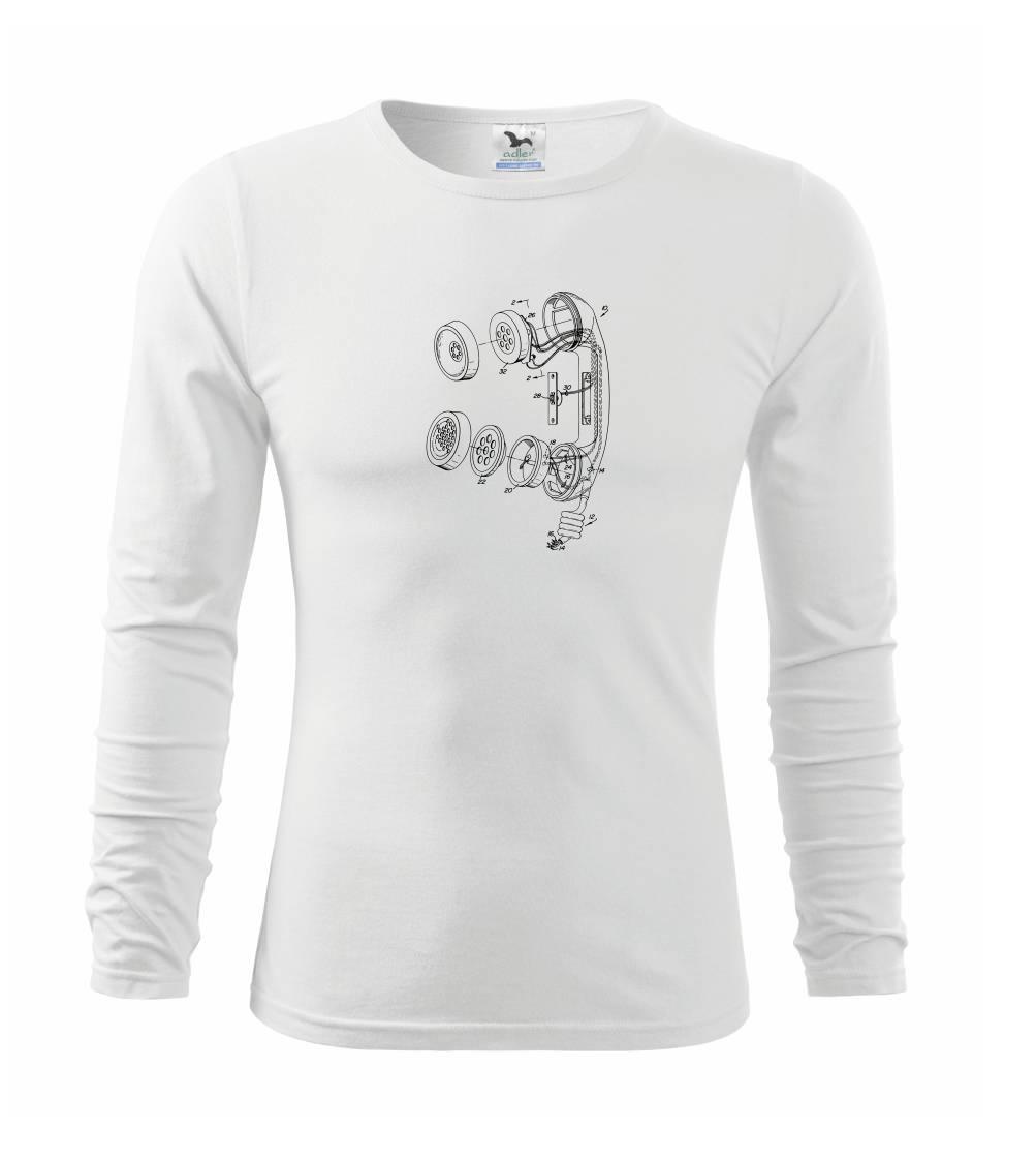 Vtipné tričká do práce - Nákres telefónne slúchadlo staré - Tričko detské Long Sleeve