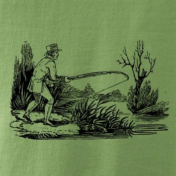 Kreslený rybár nahradzujúci